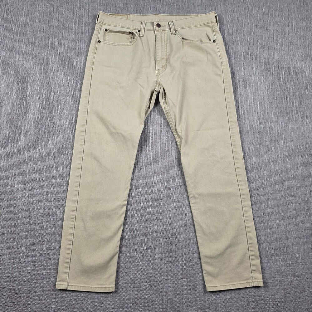 Levi's 502 Regular Tapered Mens 34x30 Tan Khaki Twill Chino Pants Stretch Casual